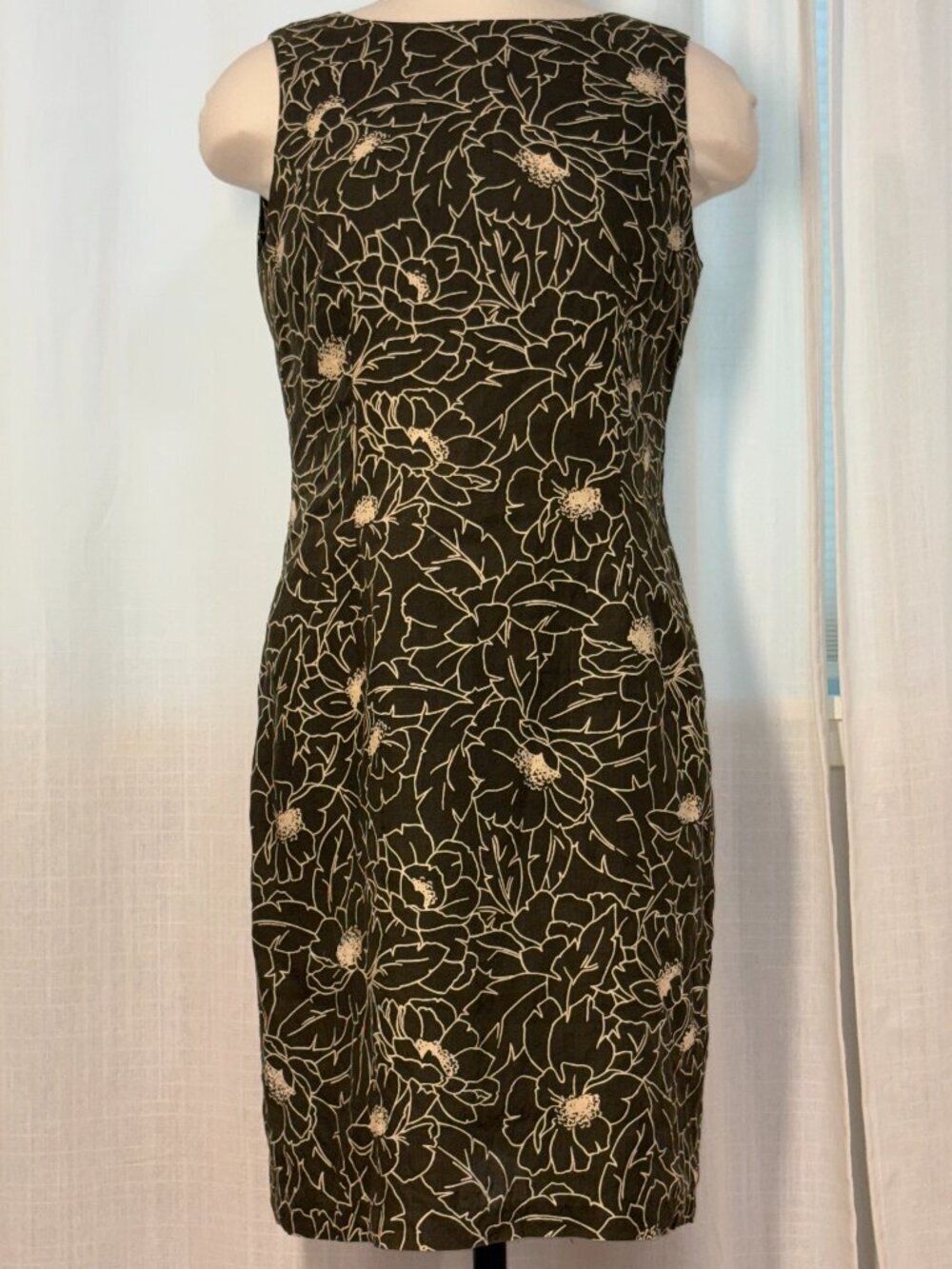 Vintage Olive Green Mini Dress - Sheath Style